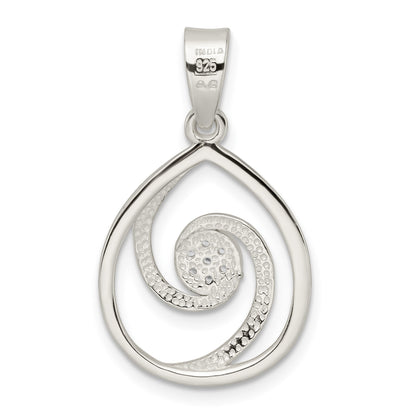 Sterling Silver CZ in Teardrop Pendant and Earrings Set