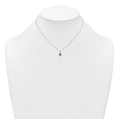 Sterling Silver Polished Green Enameled Turtle Childrens 14 inch Necklace and Post Earrings Set