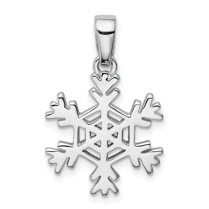 Sterling Silver Rhodium-plated Snowflake Earrings and Pendant Set