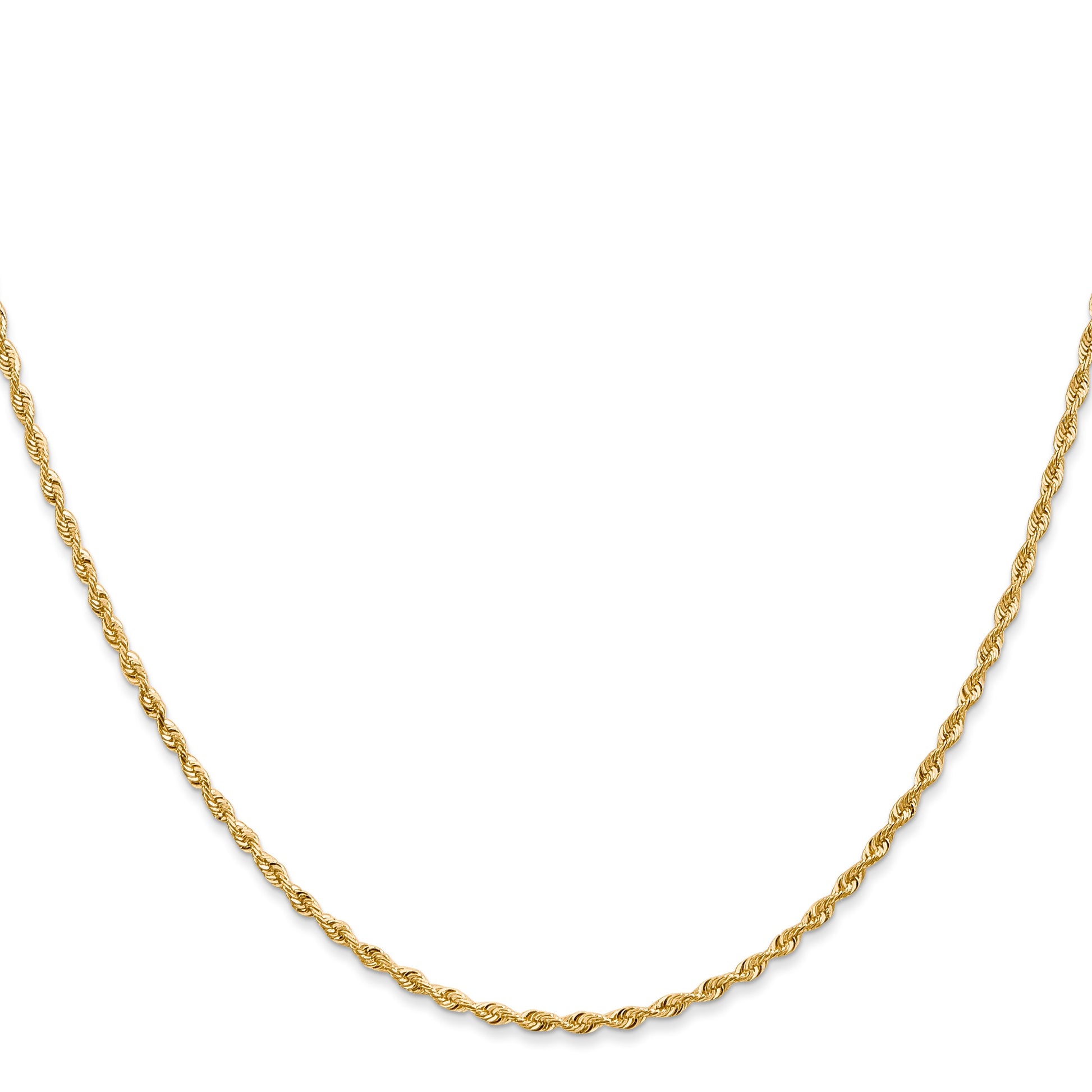 14K 30 Inch 1.85mm Diamond-cut Quadruple Rope Lobster Clasp Chain