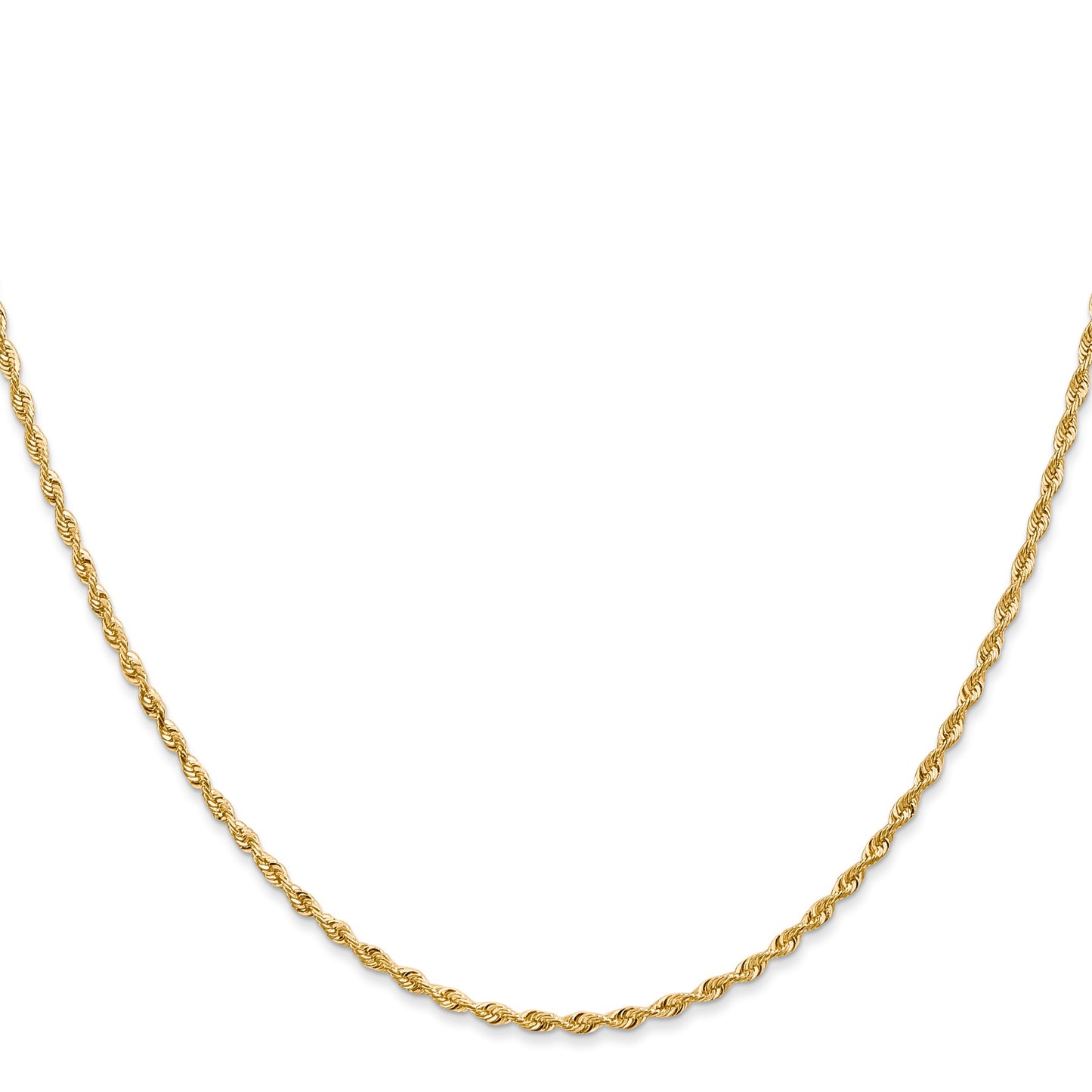 14K 22 Inch 1.85mm Diamond-cut Quadruple Rope Lobster Clasp Chain