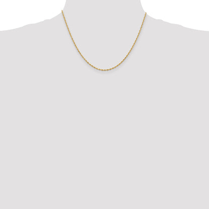 14K 18 Inch 1.85mm Diamond-cut Quadruple Rope Lobster Clasp Chain