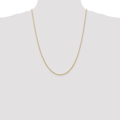 14K 24 Inch 1.85mm Diamond-cut Quadruple Rope Lobster Clasp Chain