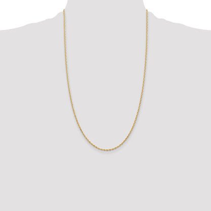 14K 26 Inch 1.85mm Diamond-cut Quadruple Rope Lobster Clasp Chain