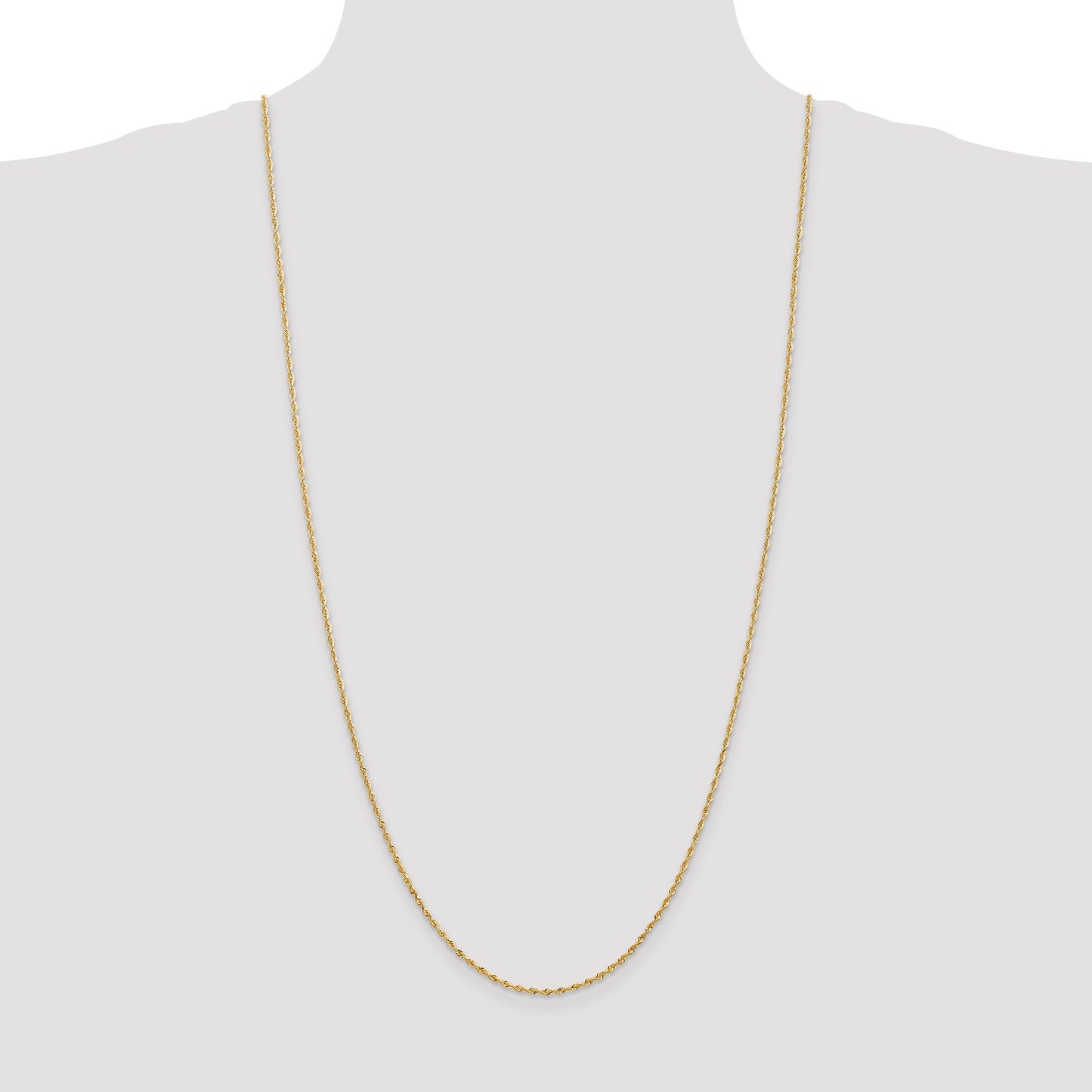 14K 30 Inch 1.85mm Diamond-cut Quadruple Rope Lobster Clasp Chain