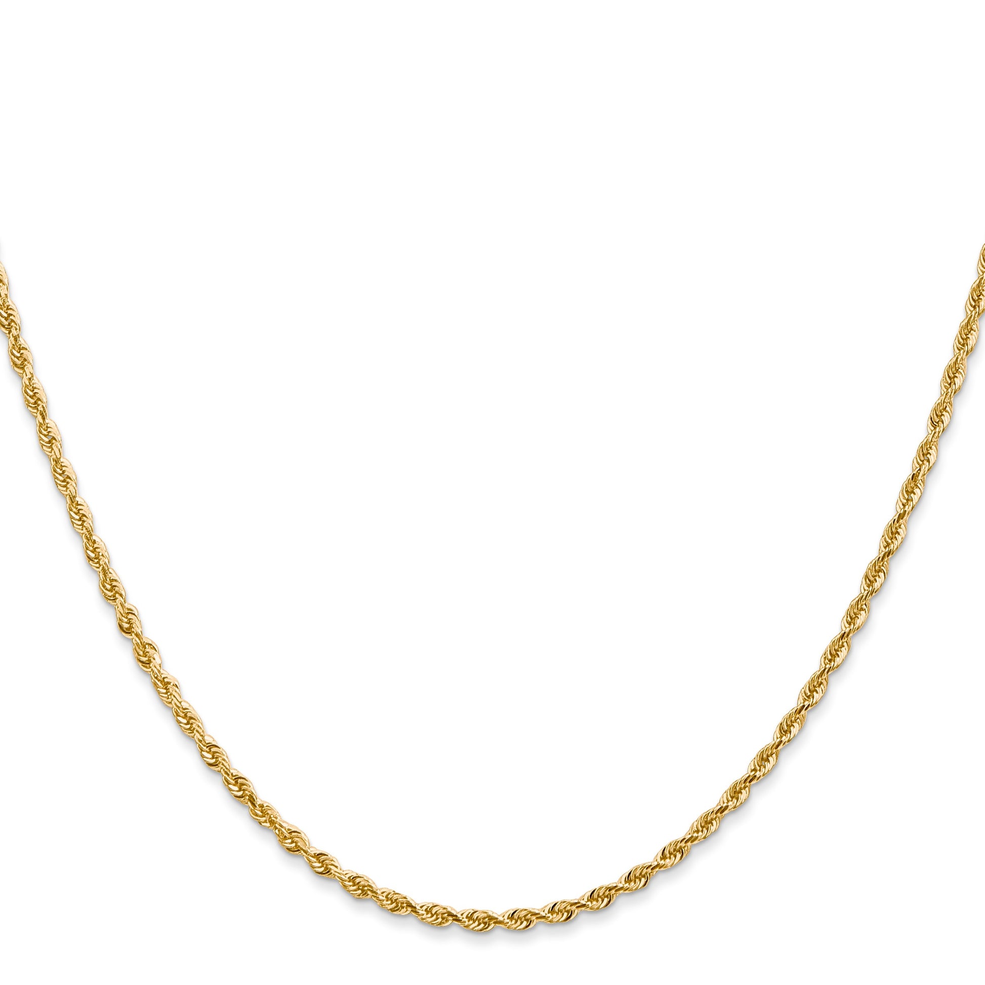 14K 24 Inch 2mm Diamond-cut Quadruple Rope Lobster Clasp Chain