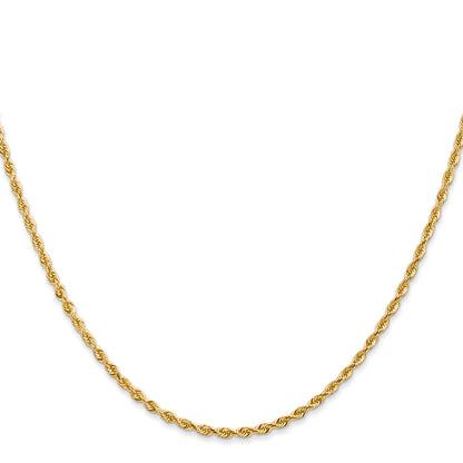 14K 24 Inch 2mm Diamond-cut Quadruple Rope Lobster Clasp Chain