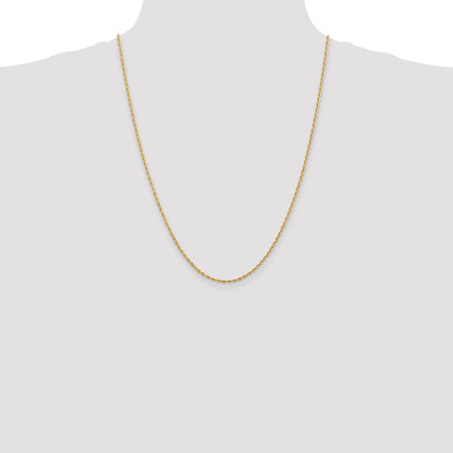 14K 24 Inch 2mm Diamond-cut Quadruple Rope Lobster Clasp Chain