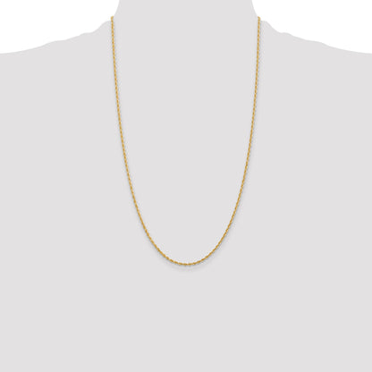 14K 26 Inch 2mm Diamond-cut Quadruple Rope Lobster Clasp Chain