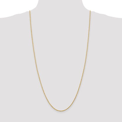 14K 30 Inch 2mm Diamond-cut Quadruple Rope Lobster Clasp Chain