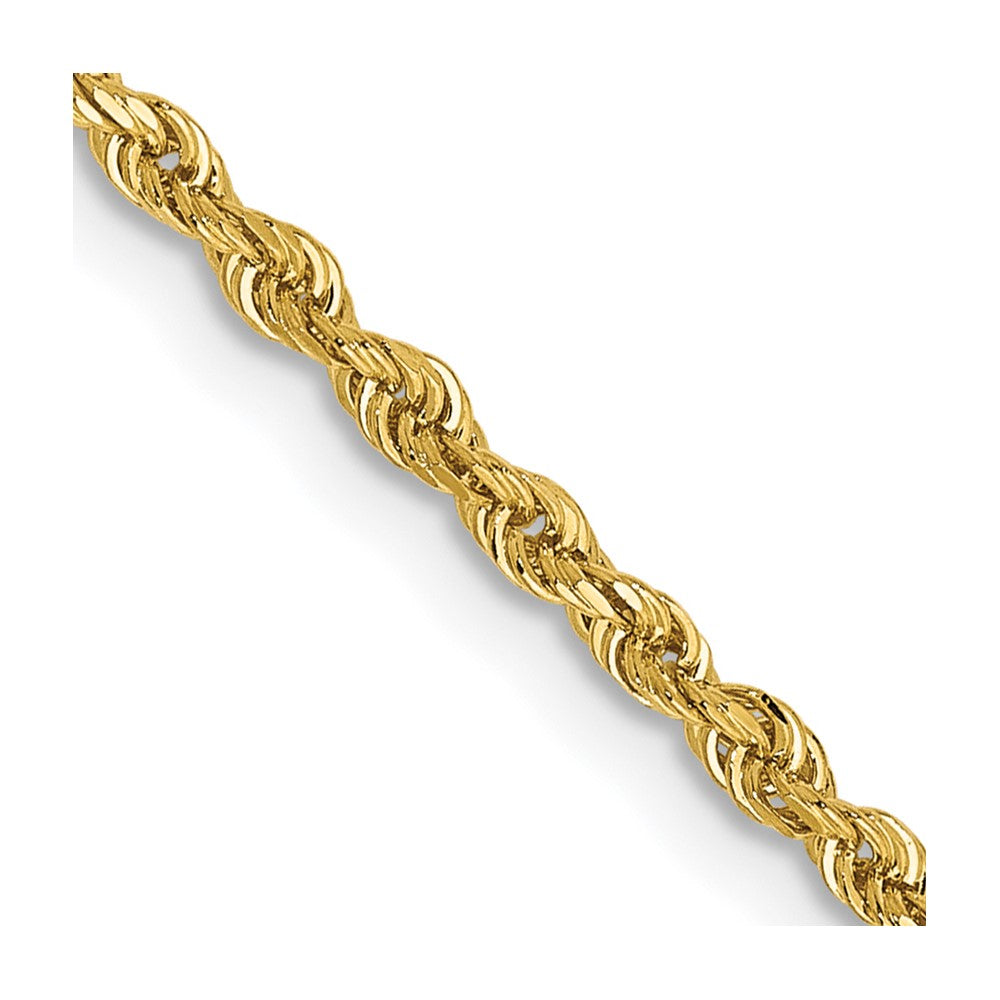 14K 14 Inch 2mm Diamond-cut Quadruple Rope Lobster Clasp Chain