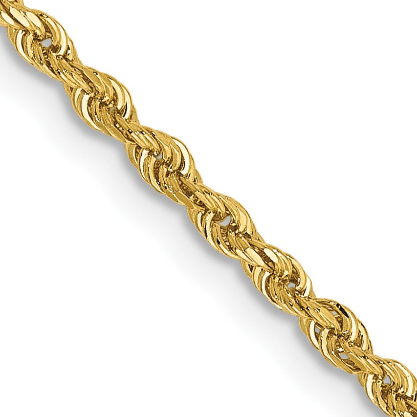 14K 24 Inch 2mm Diamond-cut Quadruple Rope Lobster Clasp Chain