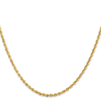 14K 28 Inch 2.25mm Diamond-cut Quadruple Rope Lobster Clasp Chain