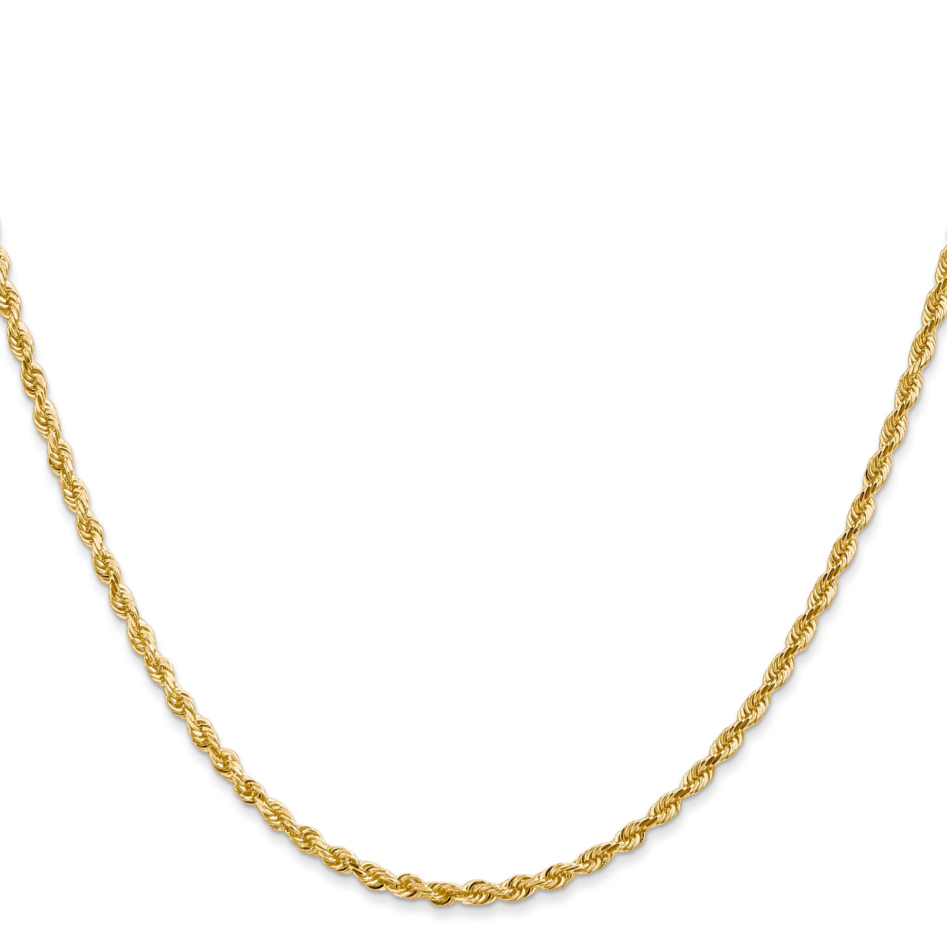 14K 18 Inch 2.25mm Diamond-cut Quadruple Rope Lobster Clasp Chain