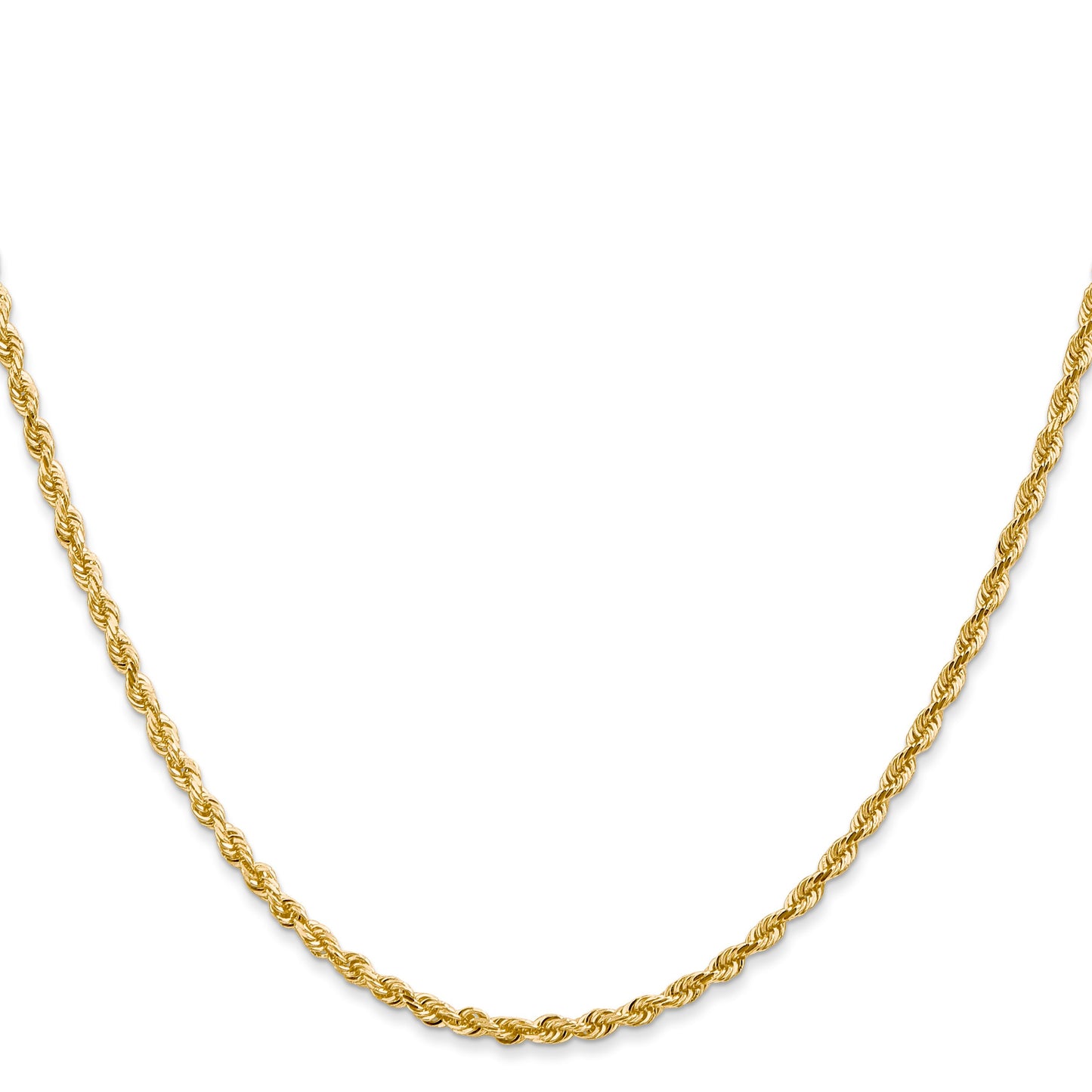14K 26 Inch 2.25mm Diamond-cut Quadruple Rope Lobster Clasp Chain