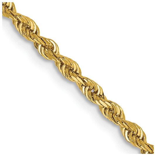 14K 18 Inch 2.25mm Diamond-cut Quadruple Rope Lobster Clasp Chain