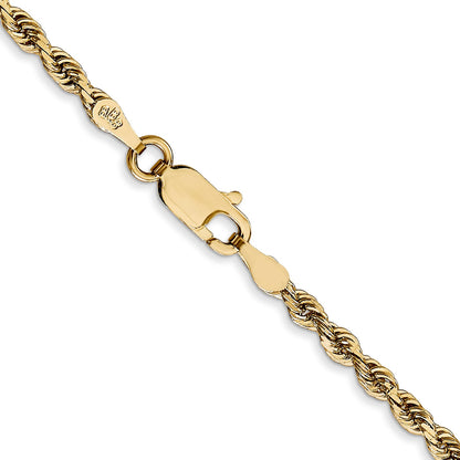 14K 28 Inch 2.75mm Diamond-cut Quadruple Rope Lobster Clasp Chain