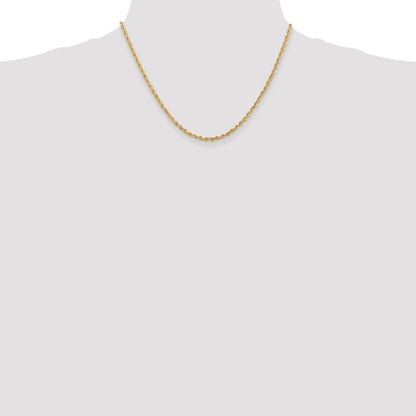 14K 18 Inch 2.75mm Diamond-cut Quadruple Rope Lobster Clasp Chain