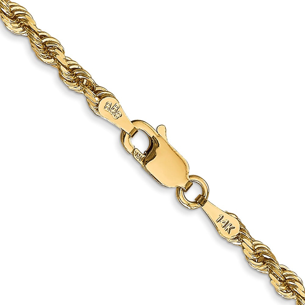 14K 18 Inch 3mm Diamond-cut Quadruple Rope Lobster Clasp Chain