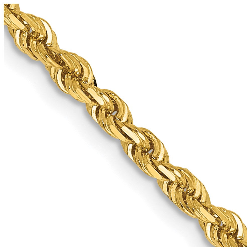 14K 18 Inch 3mm Diamond-cut Quadruple Rope Lobster Clasp Chain