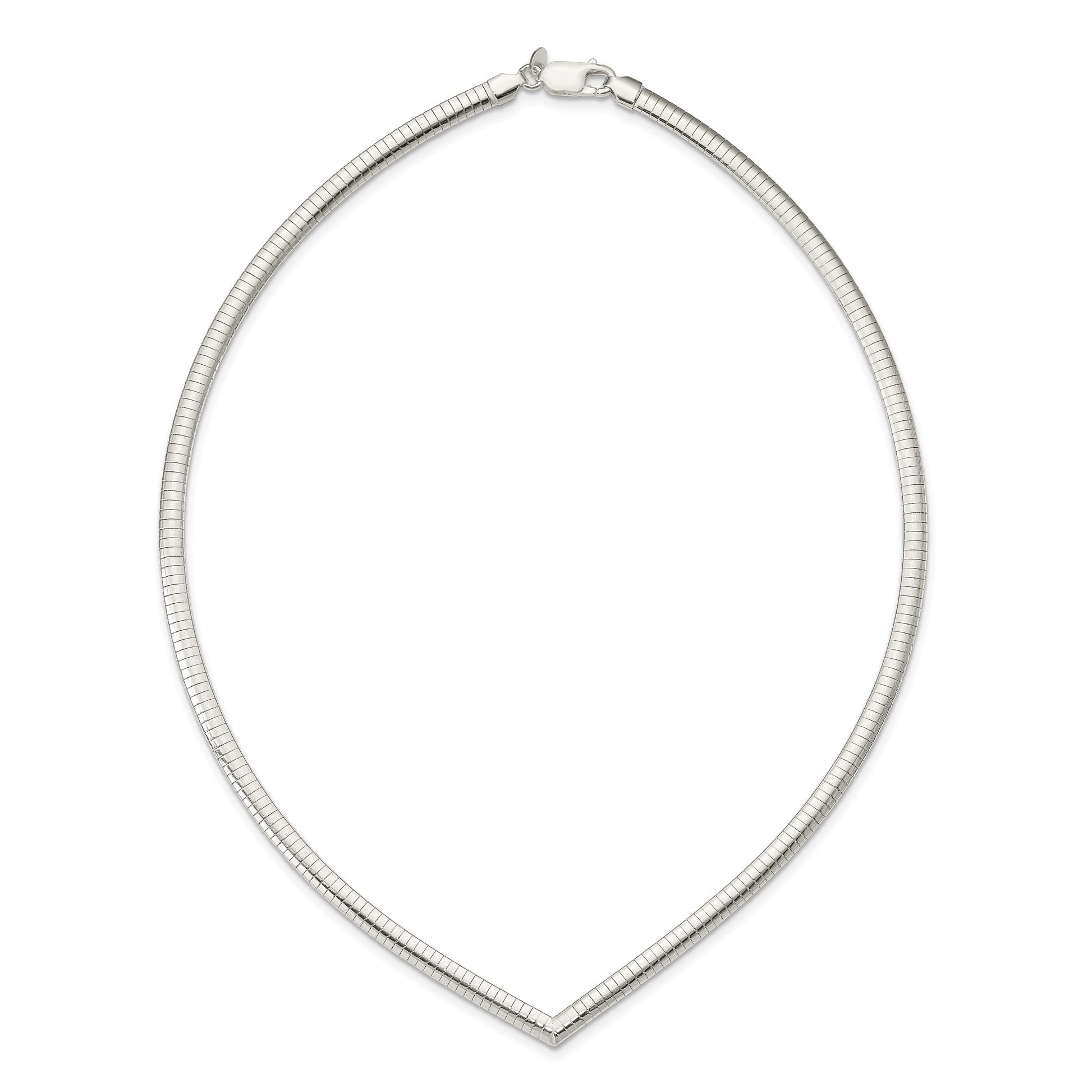 Sterling Silver 4mm Cubetto V-shaped Necklace