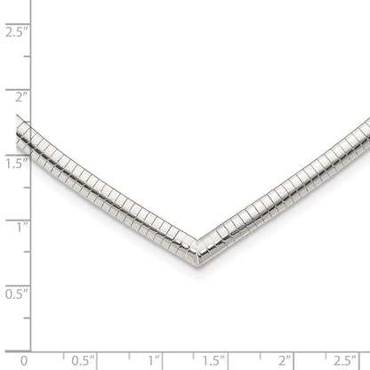 Sterling Silver 4mm Cubetto V-shaped Necklace