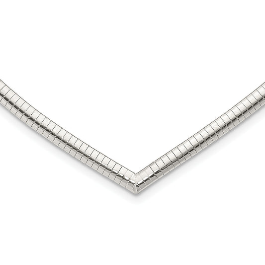 Sterling Silver 4mm Cubetto V-shaped Necklace