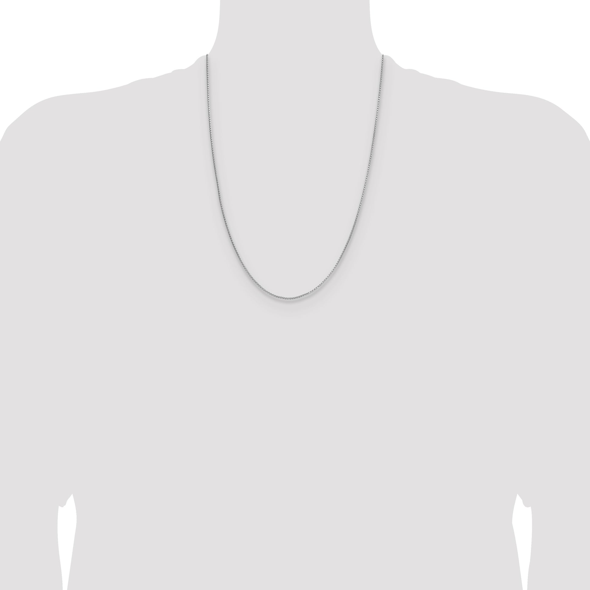 Sterling Silver .95mm Diamond-cut Round Box Chain