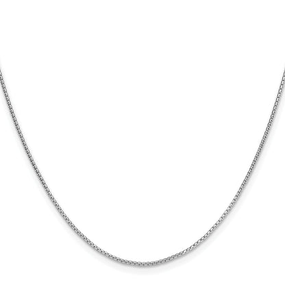 Sterling Silver Rhodium-plated .95mm Diamond-cut Round Box Chain