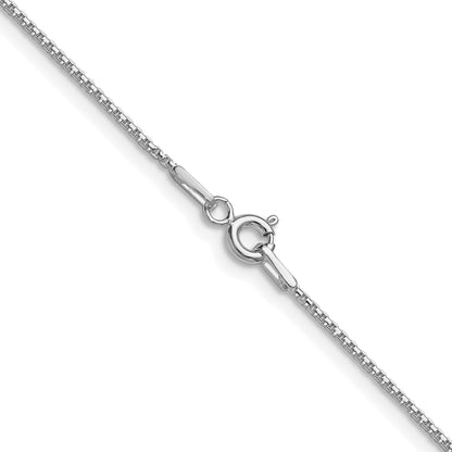 Sterling Silver Rhodium-plated .95mm Diamond-cut Round Box Chain