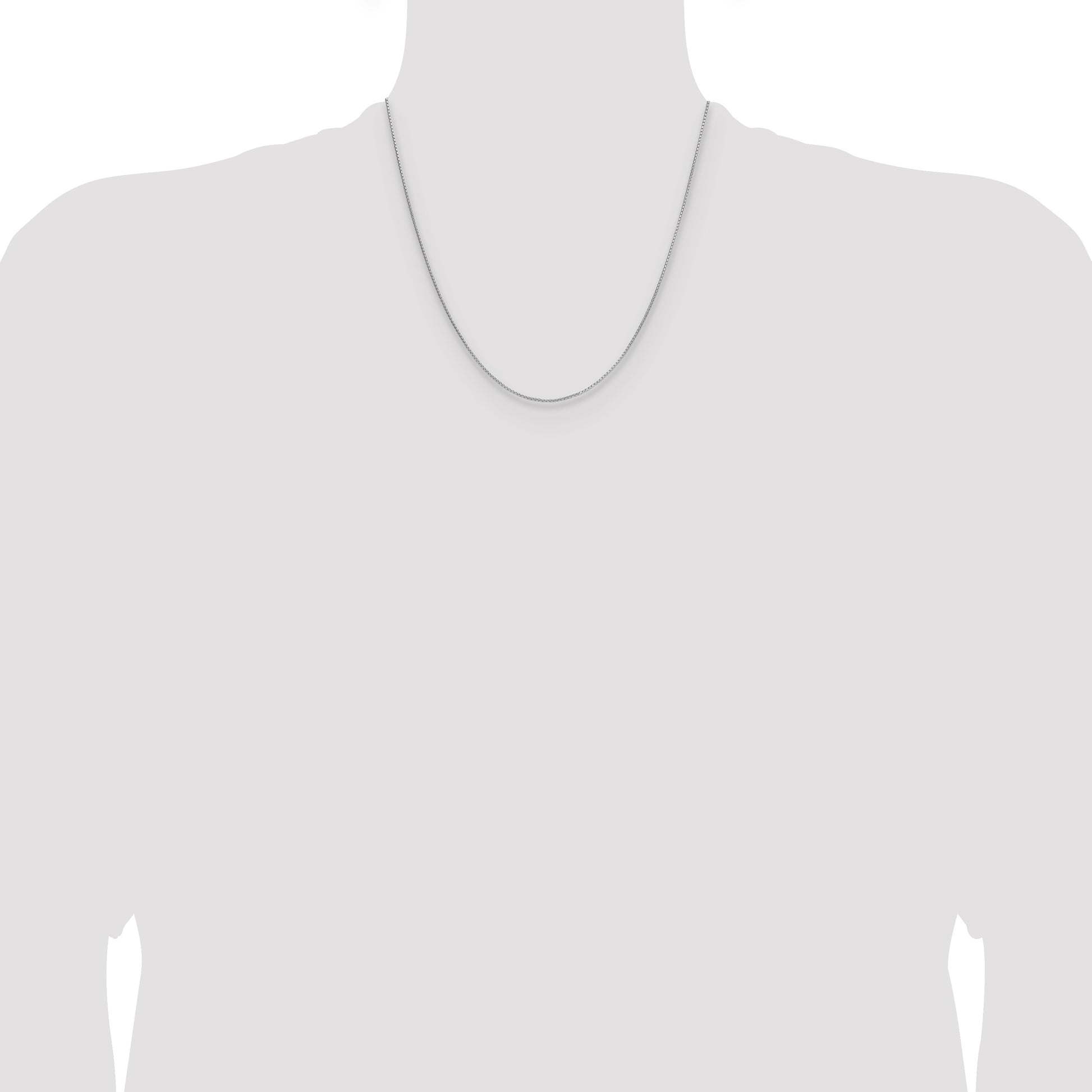 Sterling Silver Rhodium-plated .95mm Diamond-cut Round Box Chain