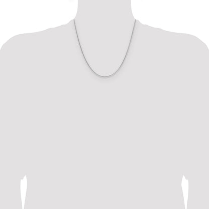 Sterling Silver Rhodium-plated .95mm Diamond-cut Round Box Chain