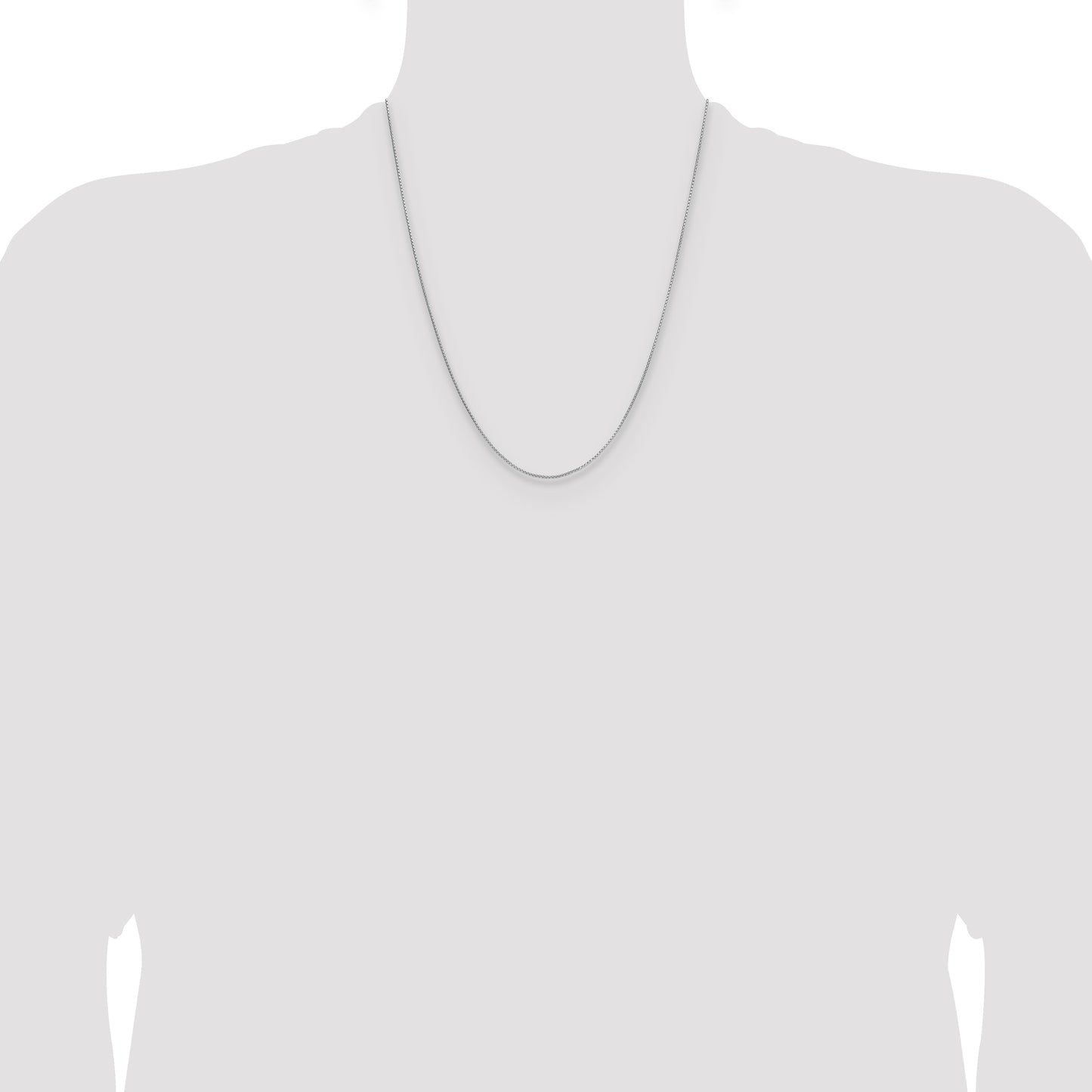 Sterling Silver Rhodium-plated .95mm Diamond-cut Round Box Chain