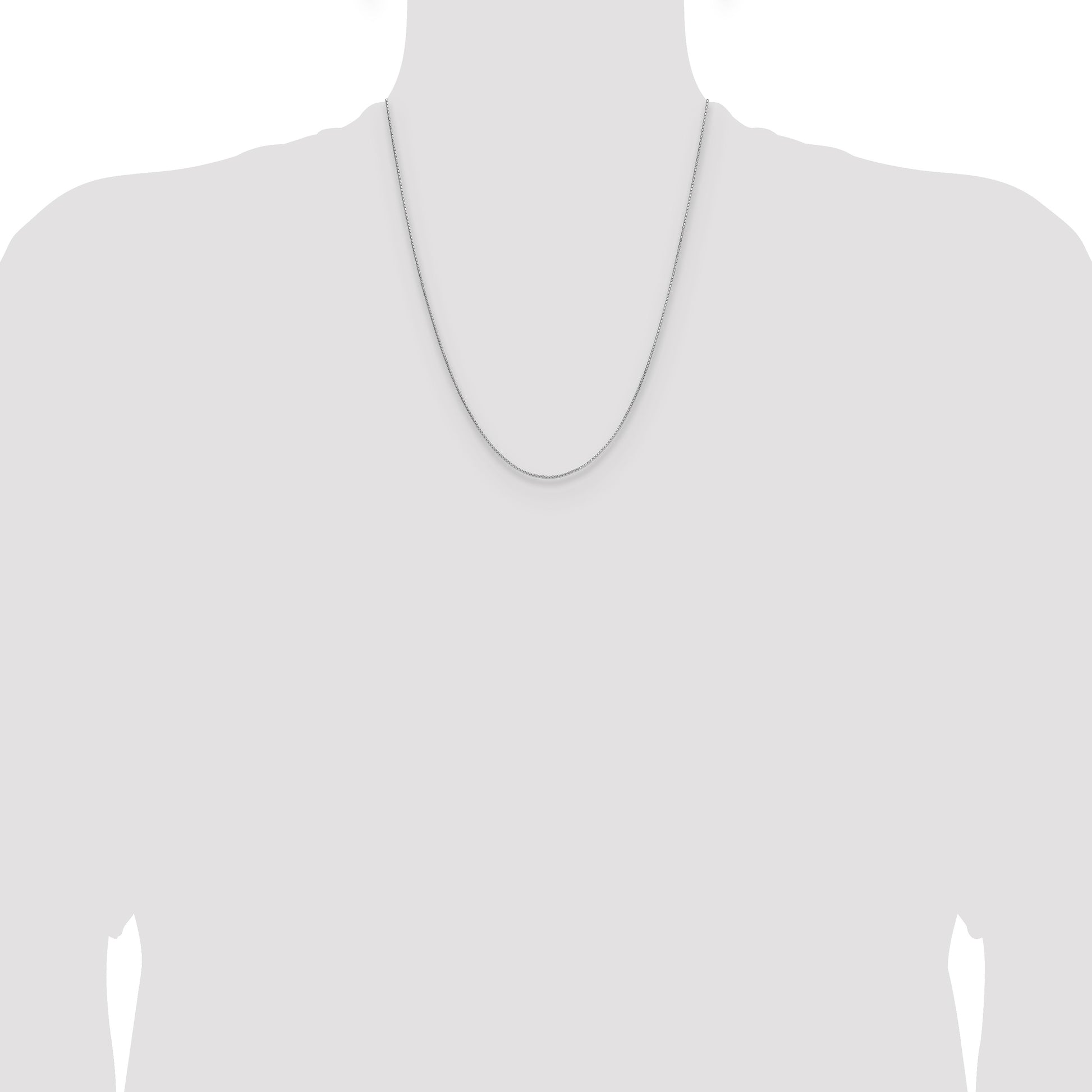 Sterling Silver Rhodium-plated .95mm Diamond-cut Round Box Chain