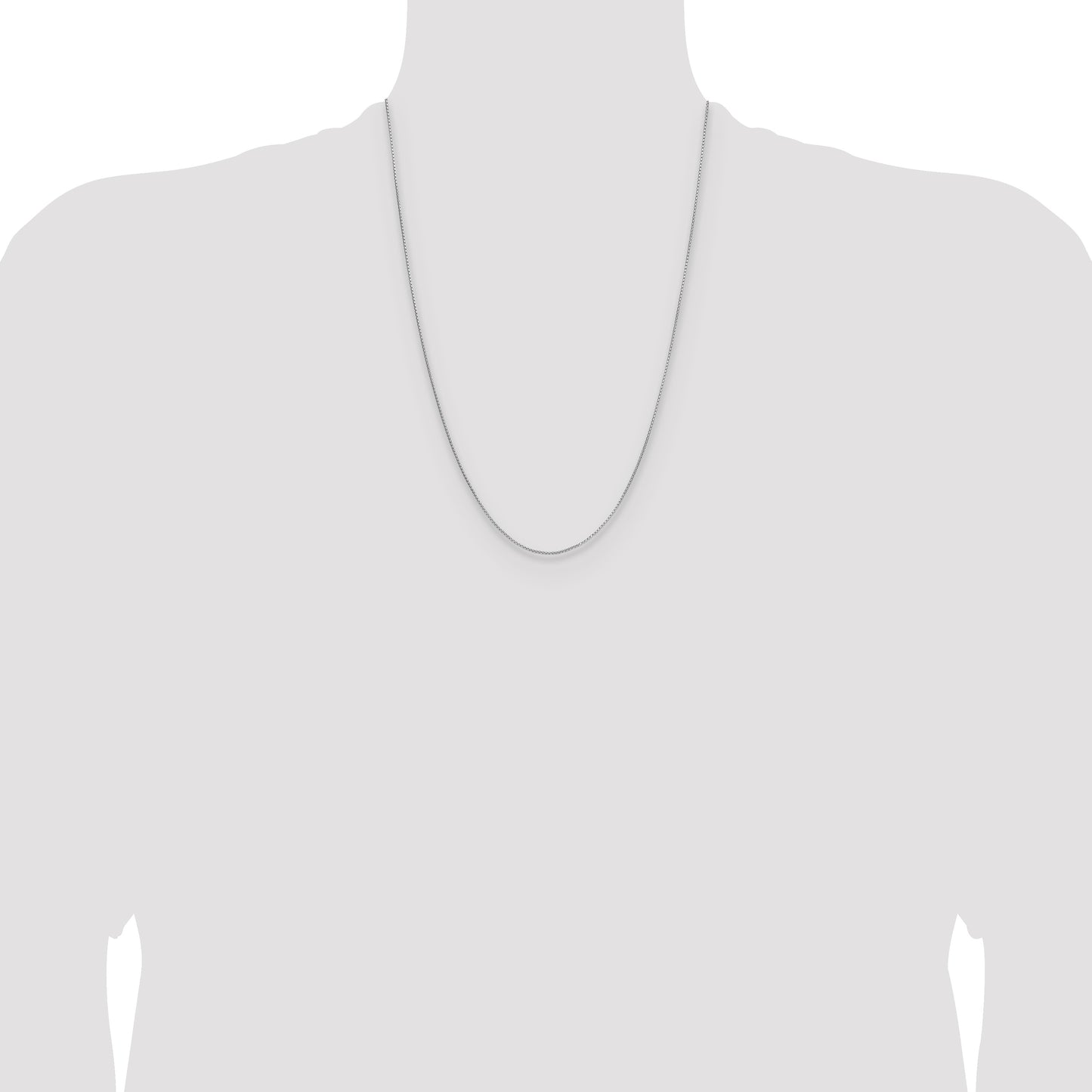 Sterling Silver Rhodium-plated .95mm Diamond-cut Round Box Chain
