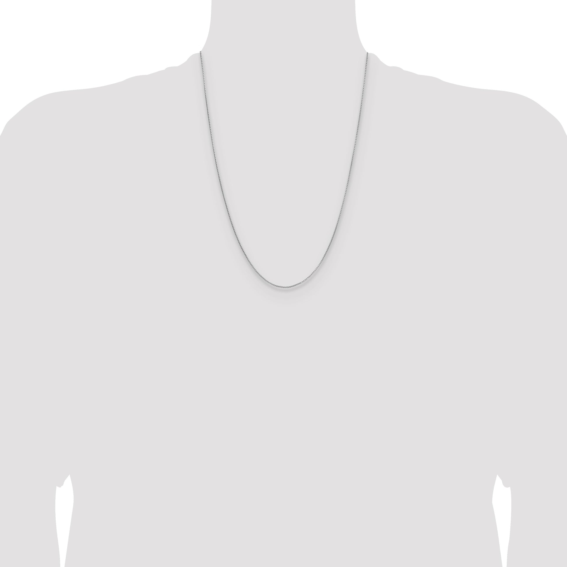 Sterling Silver Rhodium-plated .95mm Diamond-cut Round Box Chain