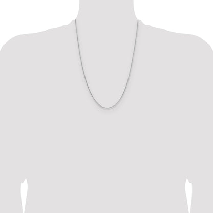 Sterling Silver Rhodium-plated .95mm Diamond-cut Round Box Chain