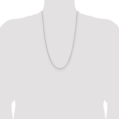 Sterling Silver Rhodium-plated .95mm Diamond-cut Round Box Chain