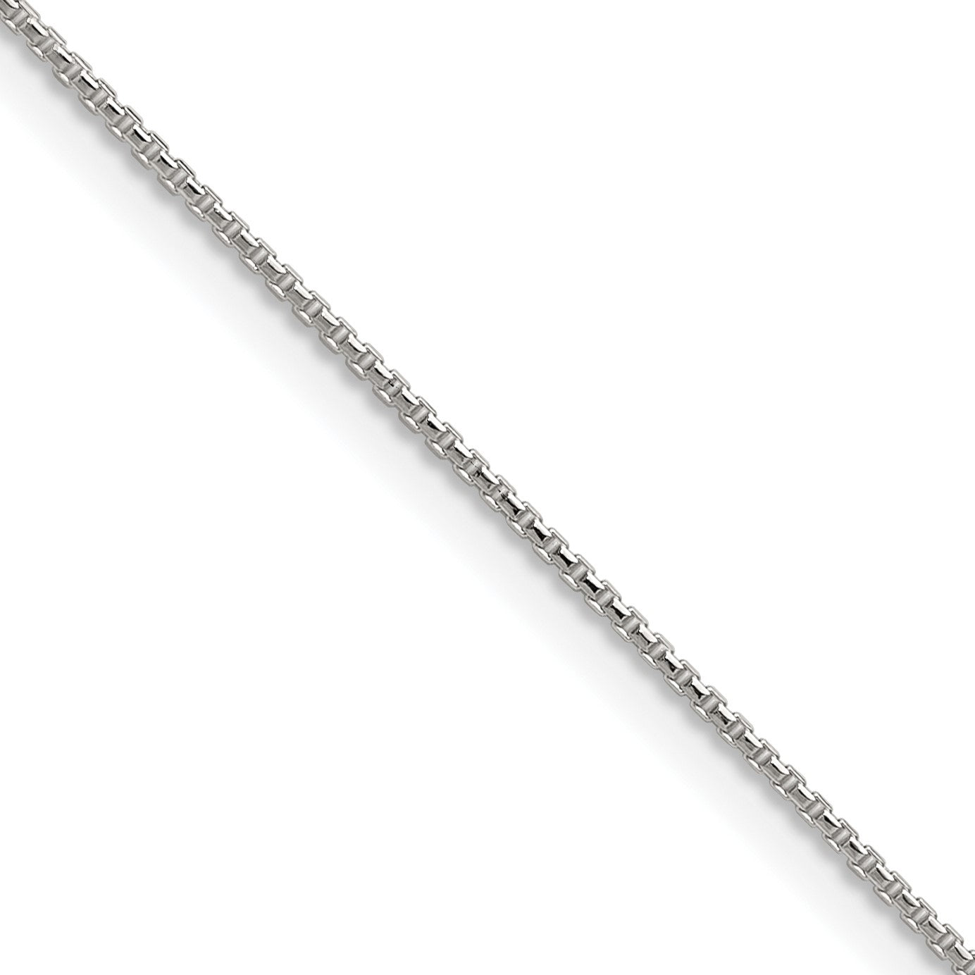 Sterling Silver .95mm Diamond-cut Round Box Chain
