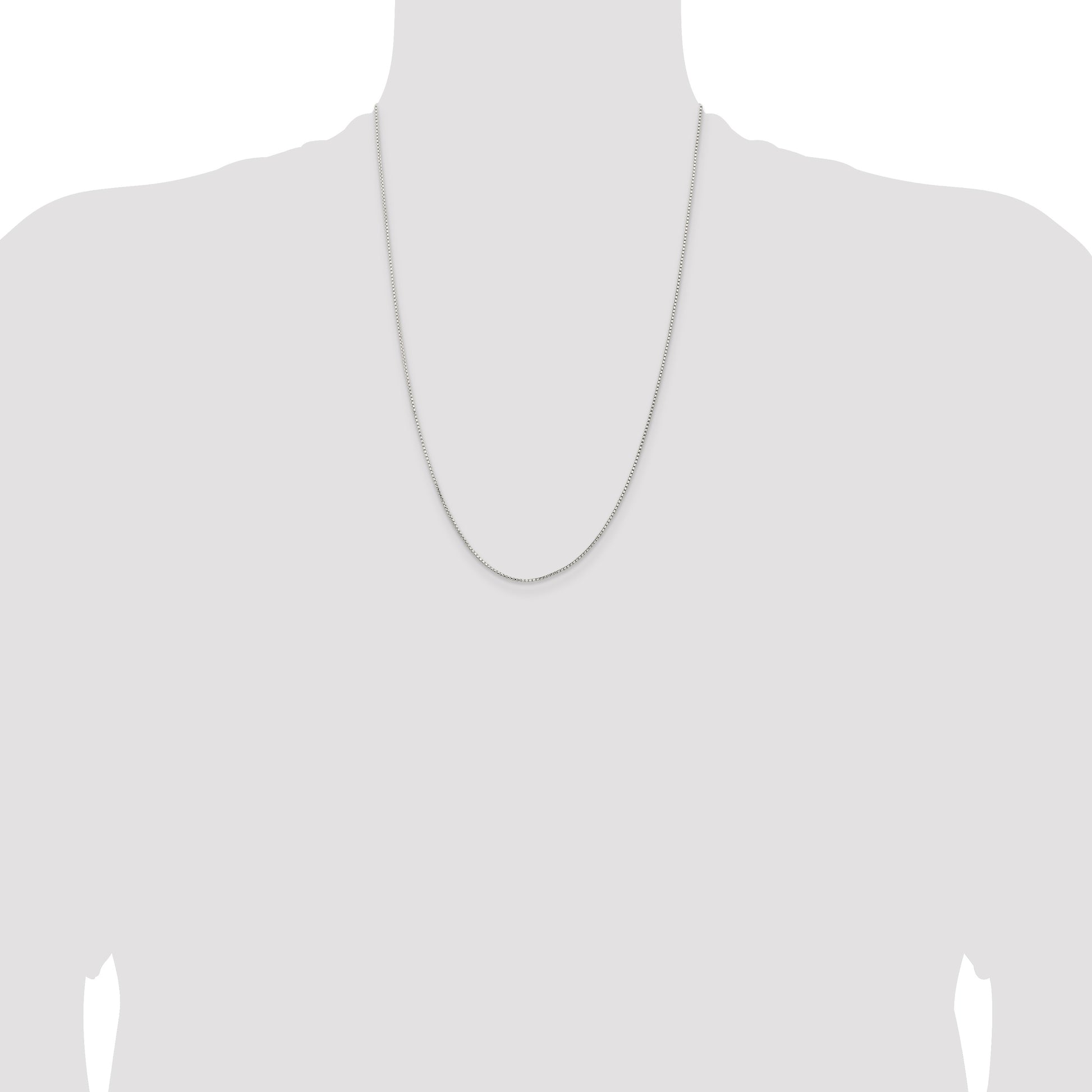 Sterling Silver 1.1mm Diamond-cut Round Box Chain