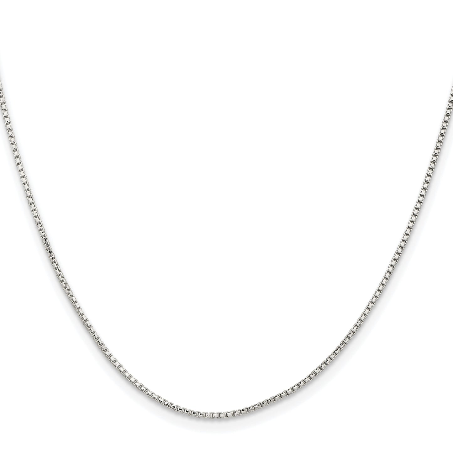Sterling Silver Rhodium-plated 1.1mm Diamond-cut Round Box Chain
