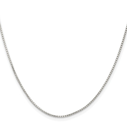 Sterling Silver Rhodium-plated 1.1mm Diamond-cut Round Box Chain