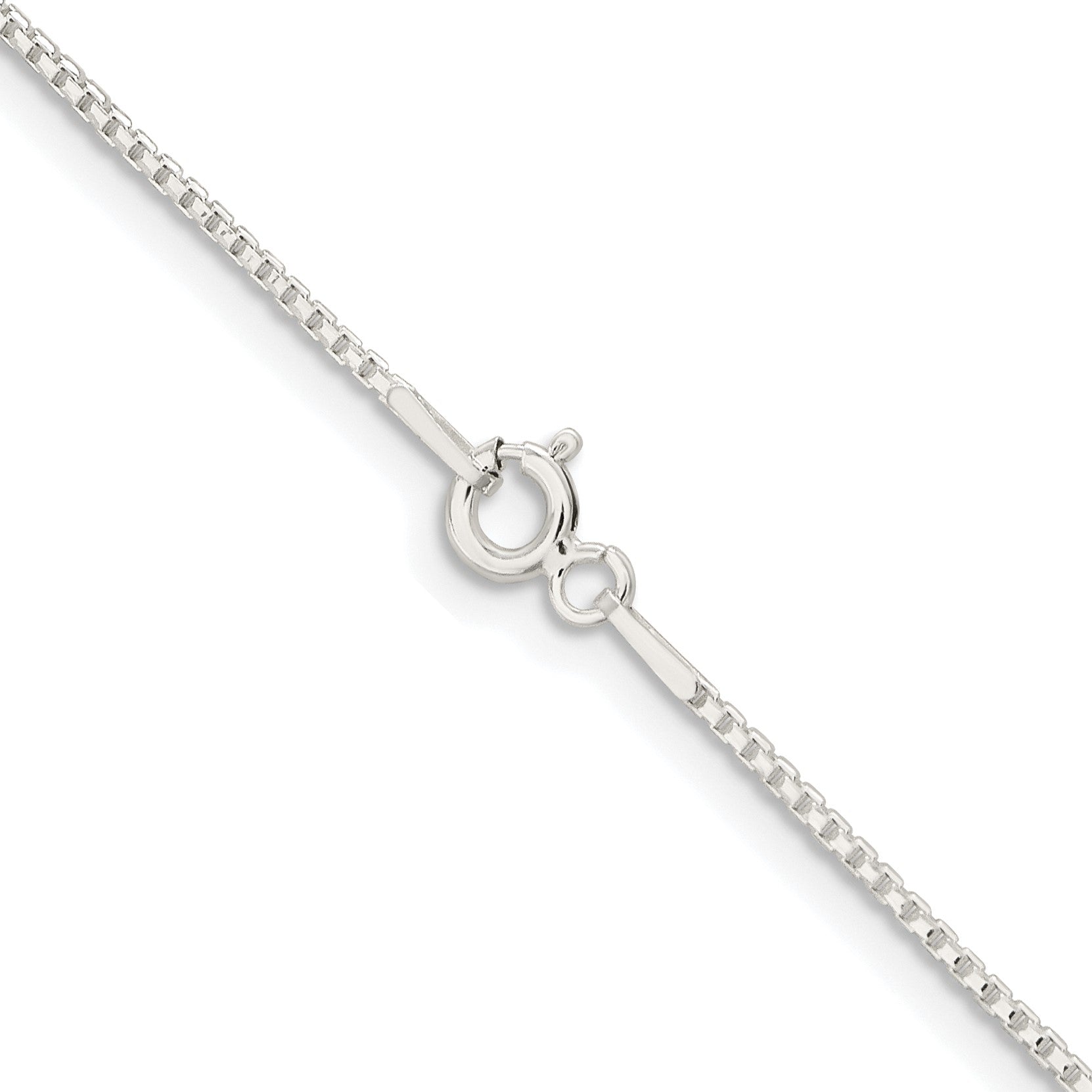 Sterling Silver Rhodium-plated 1.1mm Diamond-cut Round Box Chain