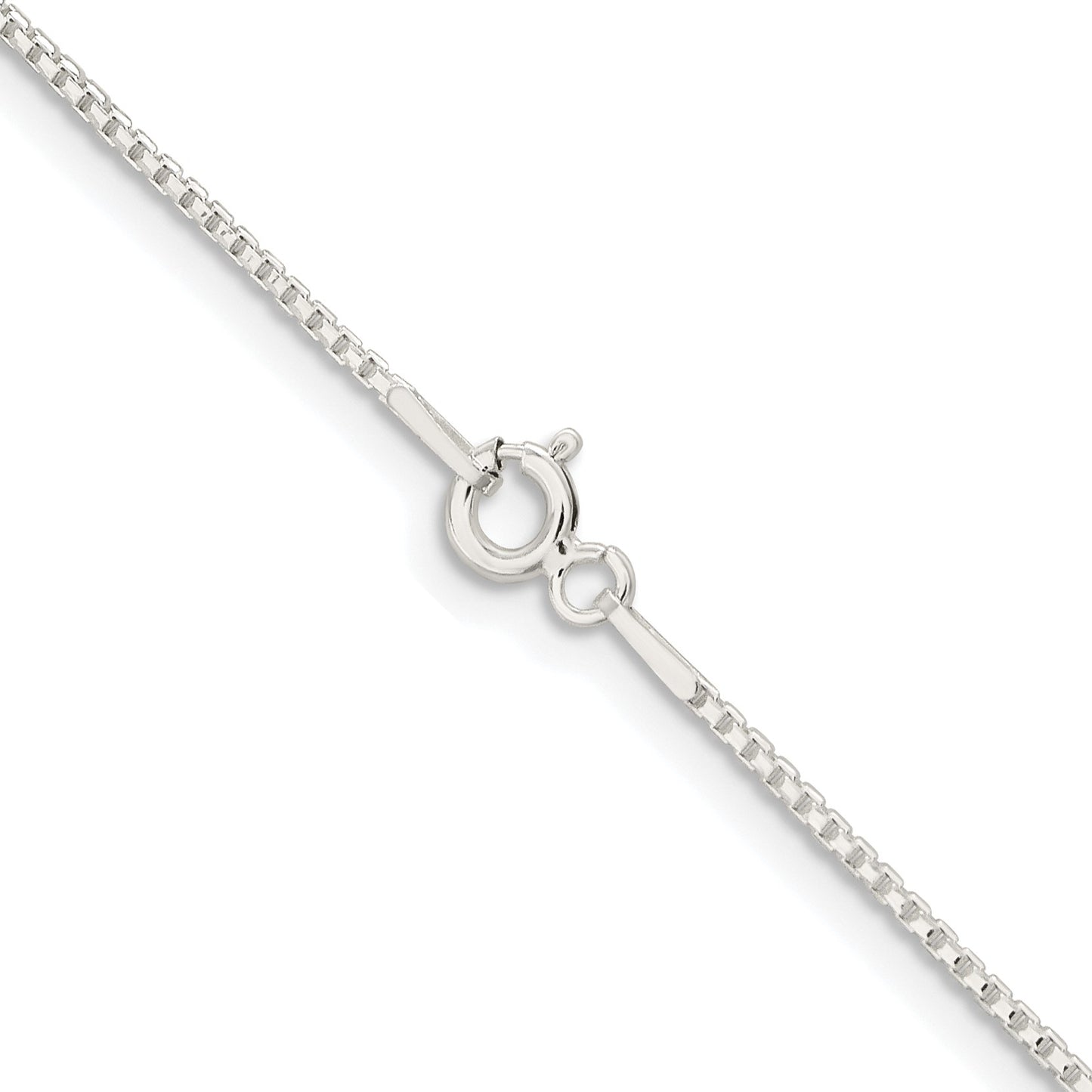 Sterling Silver Rhodium-plated 1.1mm Diamond-cut Round Box Chain w/2in ext.