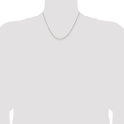 Sterling Silver Rhodium-plated 1.1mm Diamond-cut Round Box Chain