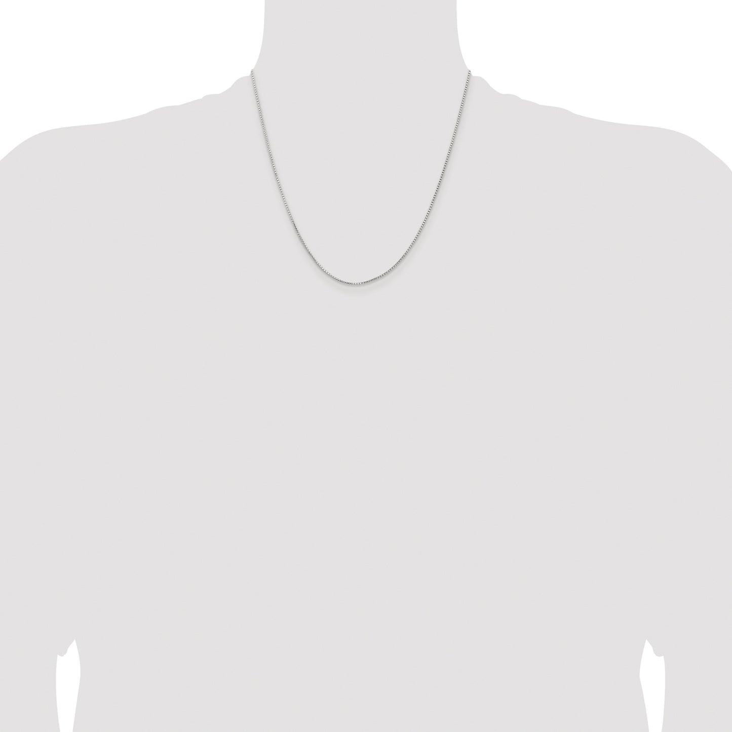 Sterling Silver Rhodium-plated 1.1mm Diamond-cut Round Box Chain