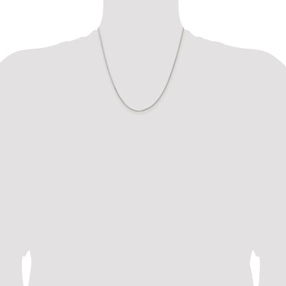 Sterling Silver Rhodium-plated 1.1mm Diamond-cut Round Box Chain