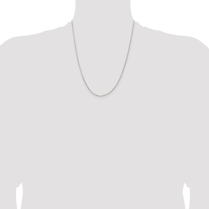 Sterling Silver Rhodium-plated 1.1mm Diamond-cut Round Box Chain