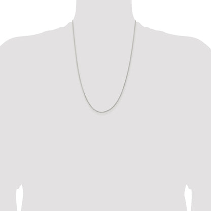 Sterling Silver Rhodium-plated 1.1mm Diamond-cut Round Box Chain