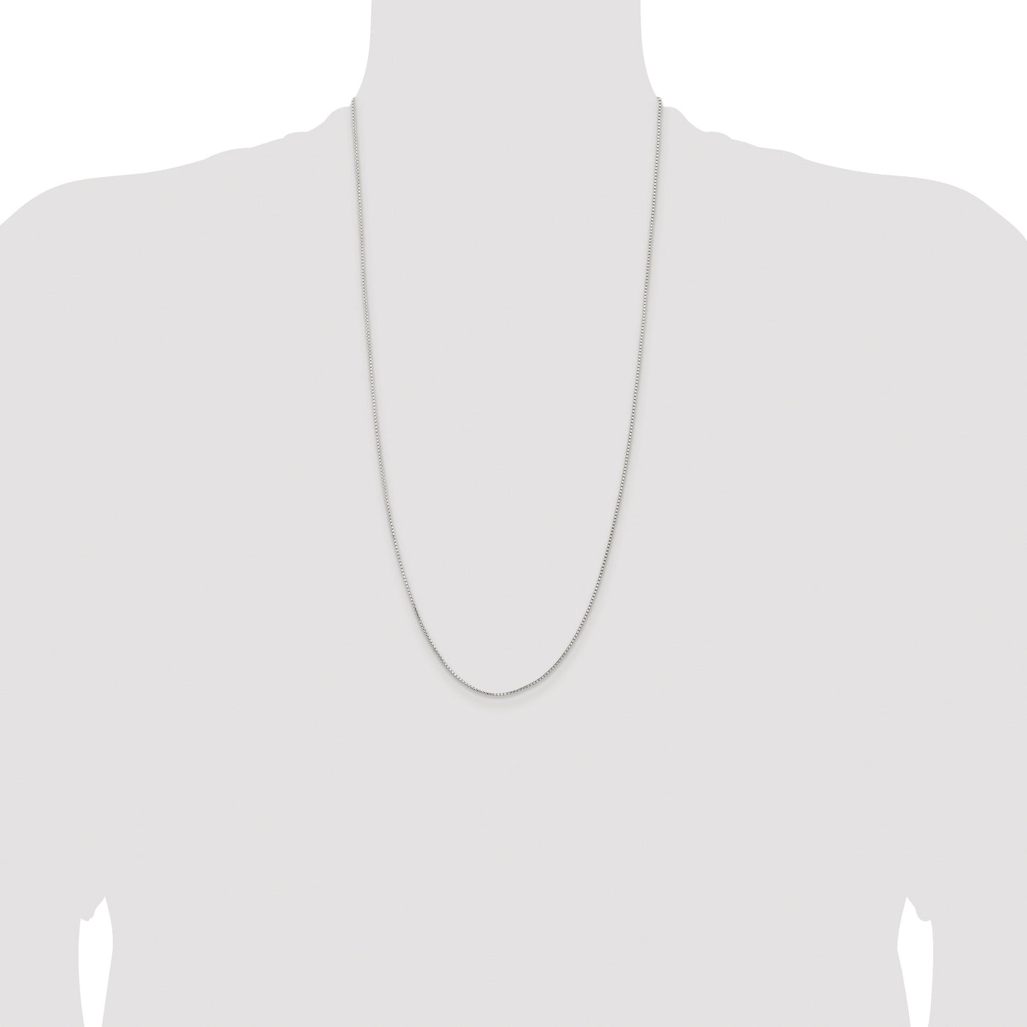 Sterling Silver Rhodium-plated 1.1mm Diamond-cut Round Box Chain